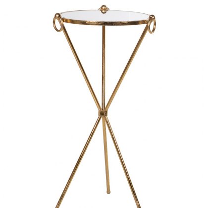 Glass Gold Cross Side Table