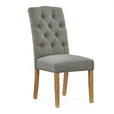 Burlington Grey Upholstered Button Back Dining Chair