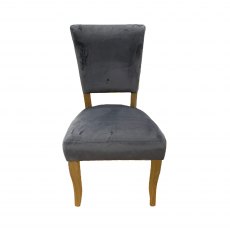 Parisian Velvet Dining Chair in Charcoal Grey