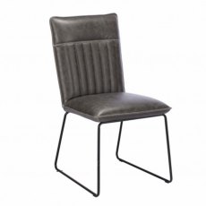 Cooper Dining Chair In Grey Faux Leather