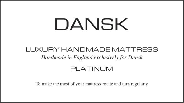 DANSK No.4 PLATINUM ~ Luxury Handmade Mattress