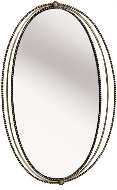 Claremont Oval Gold Iron Mirror