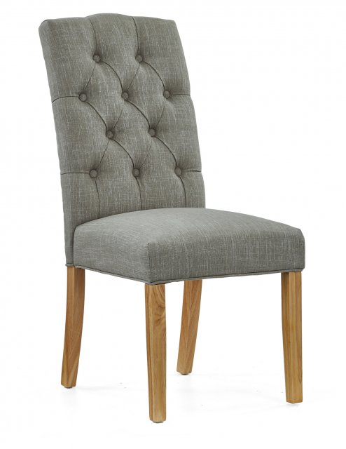 Burlington Grey Upholstered Button Back Dining Chair