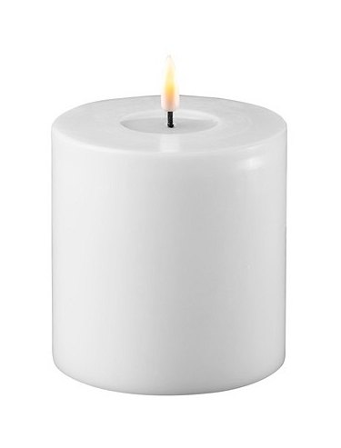 Deluxe Homeart Dansk White Real Flame™ LED Candle - 10 cm Ø - Small