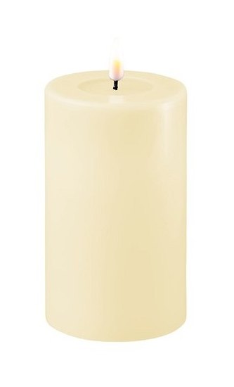 Deluxe Homeart Dansk Cream Real Flame™ LED Candle - 7.5cm Ø - Medium