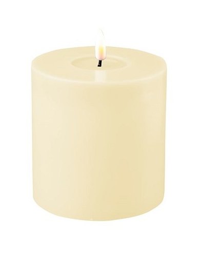 Deluxe Homeart Dansk Cream Real Flame™ LED Candle - 10 cm Ø - Small