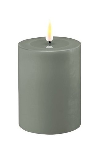 Deluxe Homeart Dansk Sage Green Real Flame™ LED Candle - 7.5 cm Ø - Small