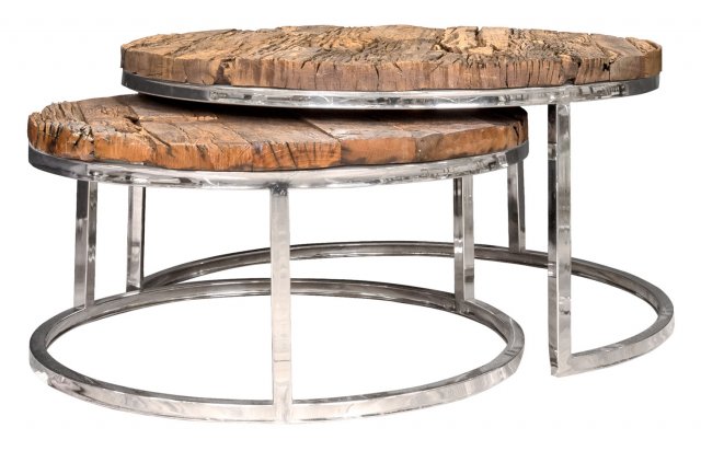 Kensington Coffee Table Set in Stainless Steel