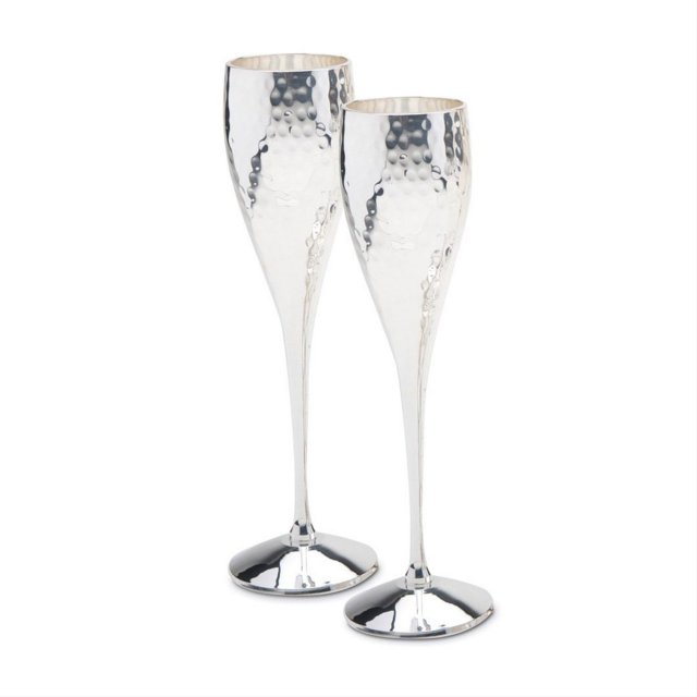 Pair of Hammered Champagne Goblets