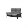 Stressless Stressless Buckingham High Back 2 Seater Reclining Sofa in Paloma Silver Grey Leather & Grey Wood