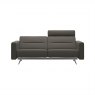 Stressless Stressless Stella 2.5 Seater Sofa (S2 Arm) with One Headrest in Paloma Metal Grey Leather/Chrome Leg