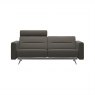 Stressless Stressless Stella 2.5 Seater Sofa (S2 Arm) with One Headrest in Paloma Metal Grey Leather/Chrome Leg