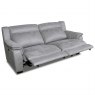 Buffalo 2.5 Seater Sofa with 2 Power Recliners in Silver Grey Fabric & Charcoal Piping