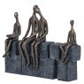Family of Four Sitting on Blocks in Antique Bronze Finish