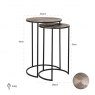 Lille Nest of Two Tables - Aluminium and Iron