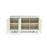 Milano Three Door Ceramic-Top Sideboard in Gloss White Lacquer