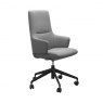Stressless Stressless Mint High-Back Home Office Chair with Arms in Batick Wild Dove Leather & Matt Black