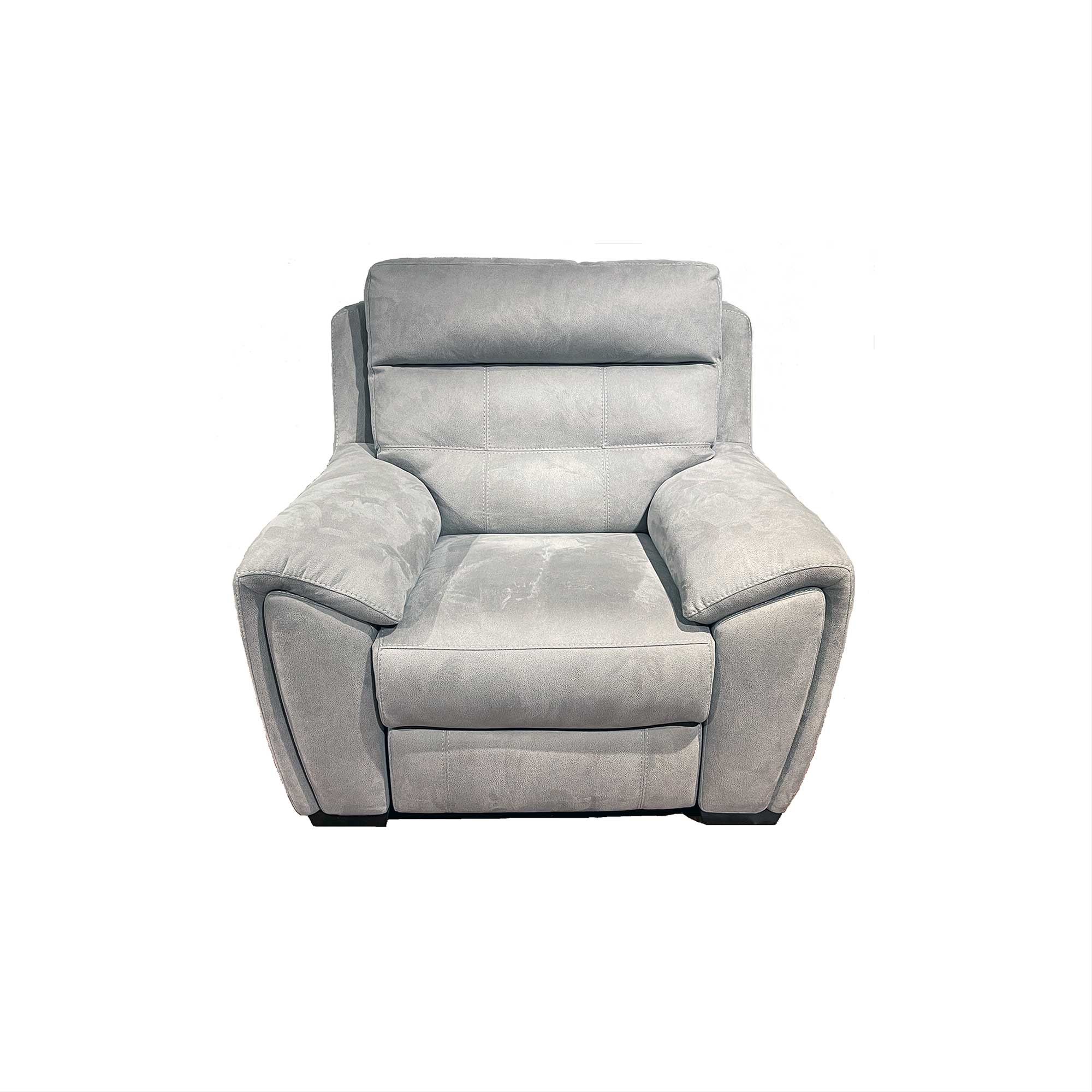 Vegas Power Recliner Chair in Dove Grey Fabric Dansk