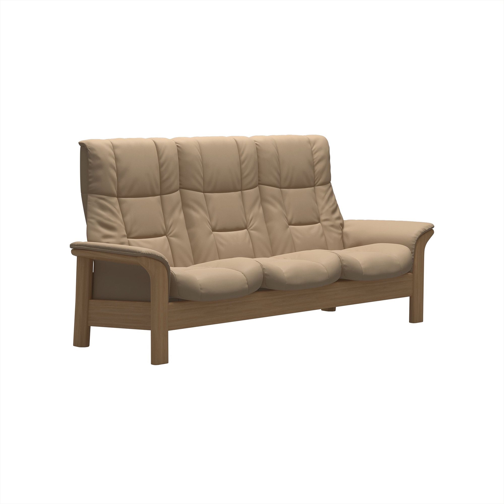 Stressless Windsor High Back 3 Seater Reclining Sofa in Paloma Sand