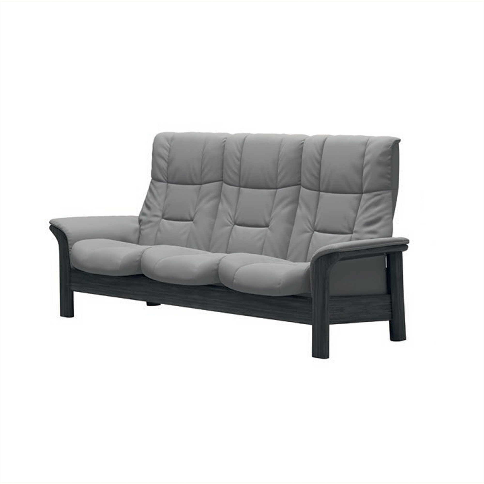 Stressless Windsor High Back 3 Seater Reclining Sofa in Paloma Silver