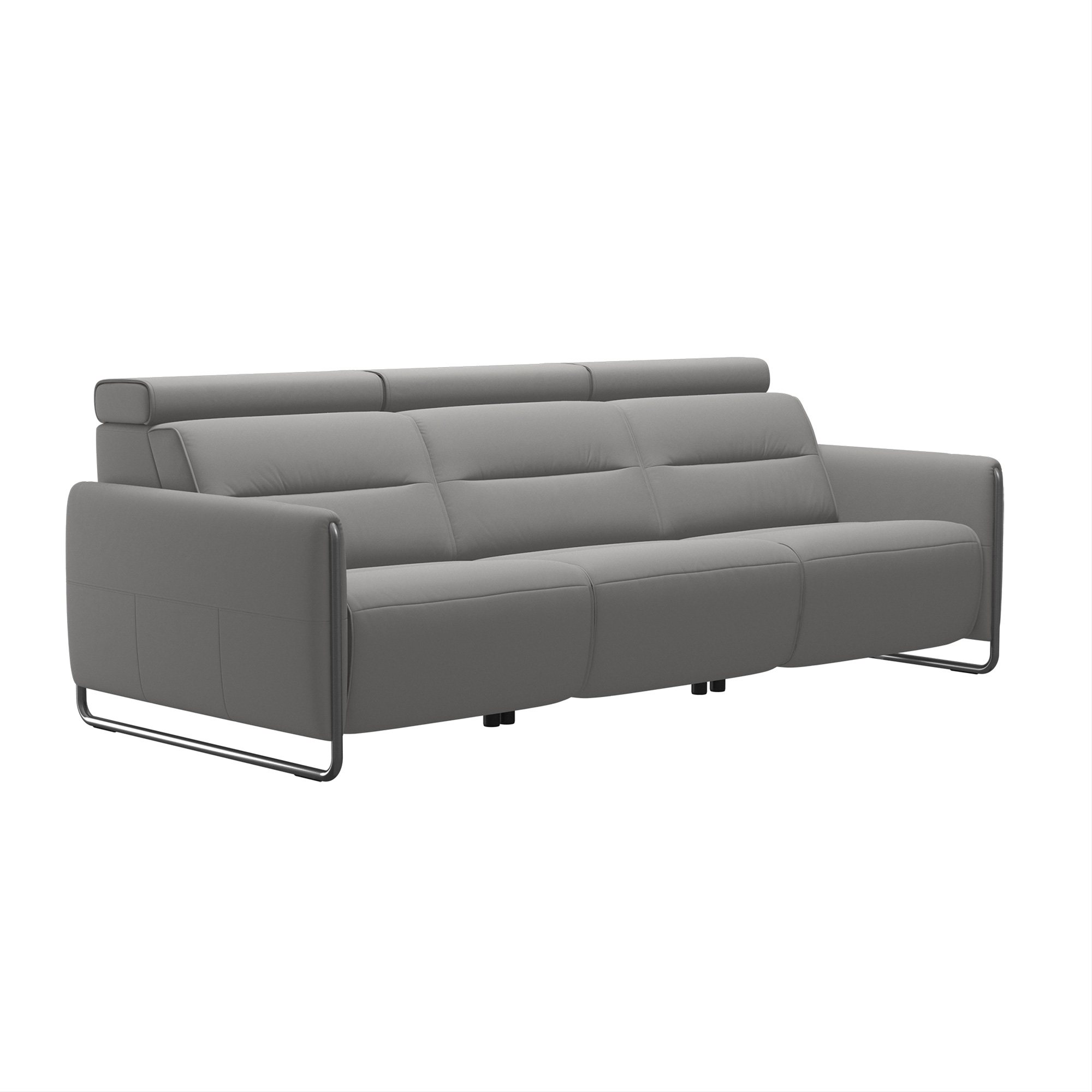 Stressless Emily 3 Seater Sofa with 2 Power Recliners in Paloma Silver