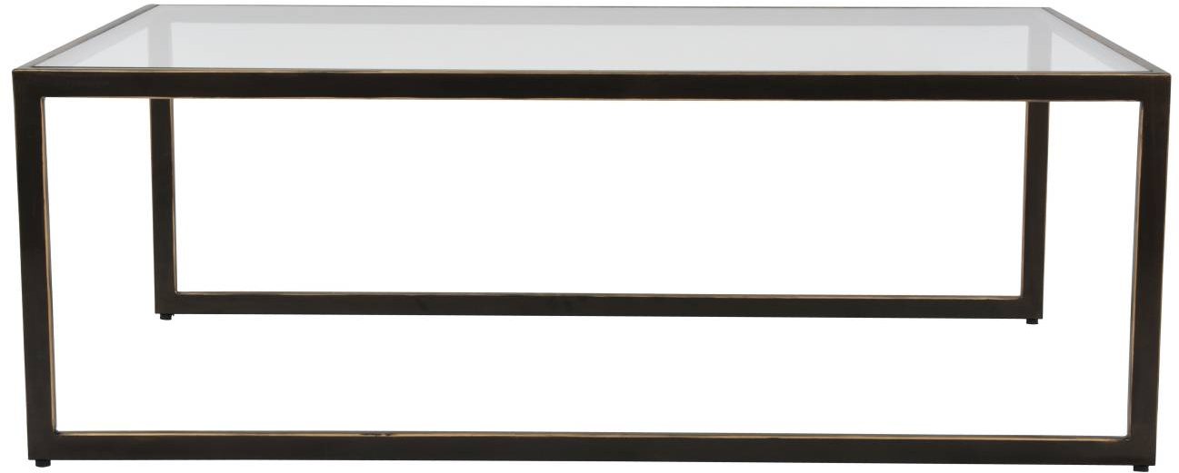 Denver Gilded Bronze Metal and Glass Coffee Table Dansk