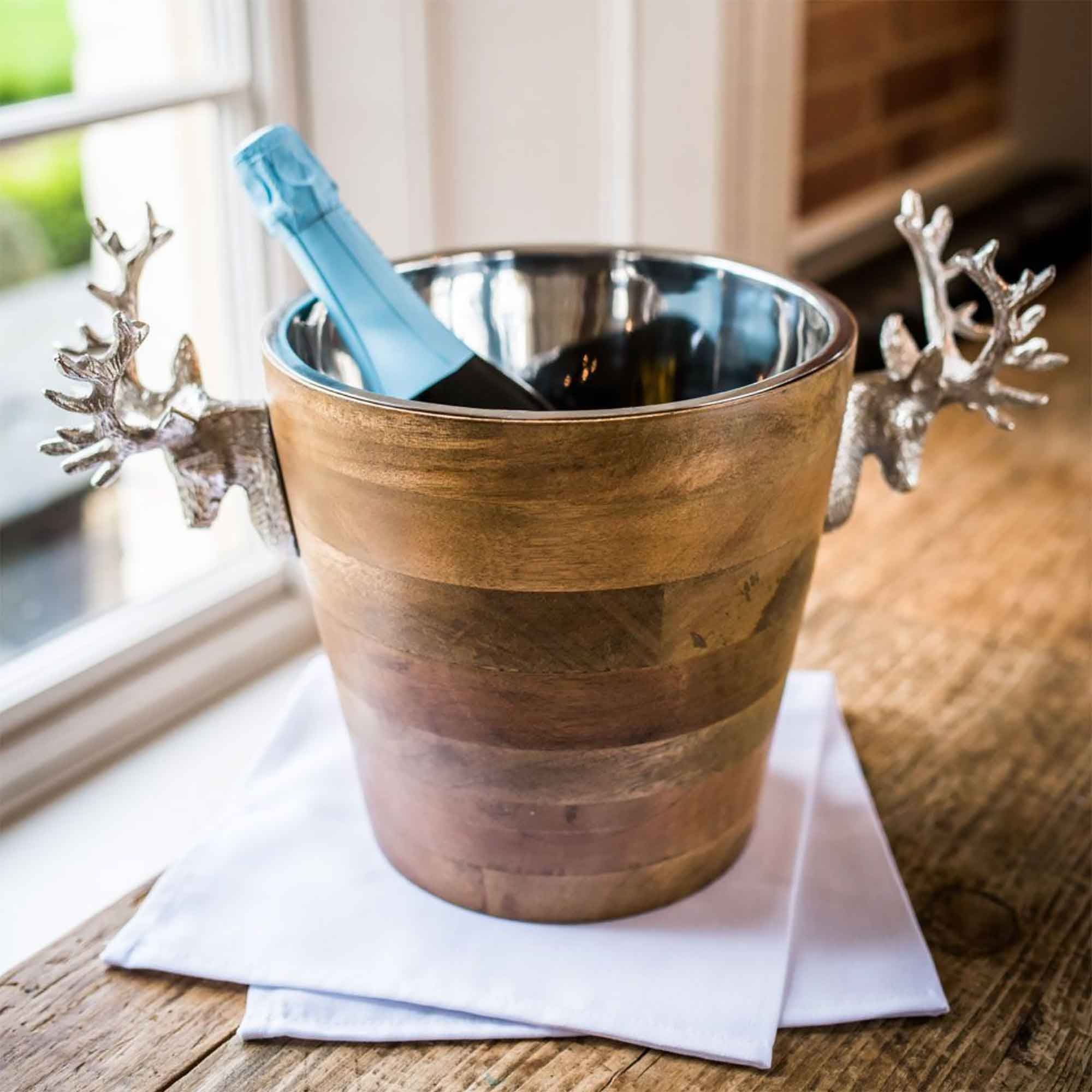 Huntsmen Stag Head Wooden Wine Cooler Dansk