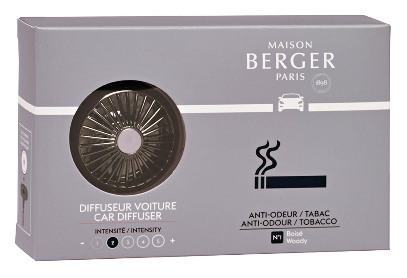 tobacco anti odour car diffuser set by maison berger dansk