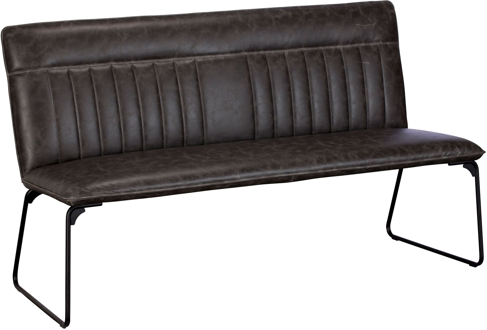 Grey faux leather bench discount