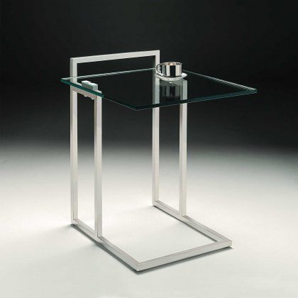 Eos Sofa Side Table - Polished Stainless Steel