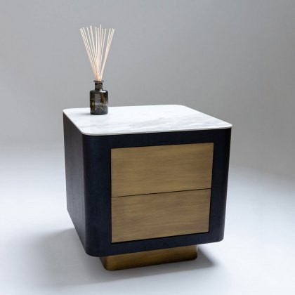Talis Square Lamp Table with Two Drawers