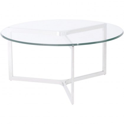 Lima Stainless Steel and Glass Coffee Table