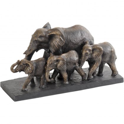 Parade Of Elephants Sculpture in Antique Bronze Finish