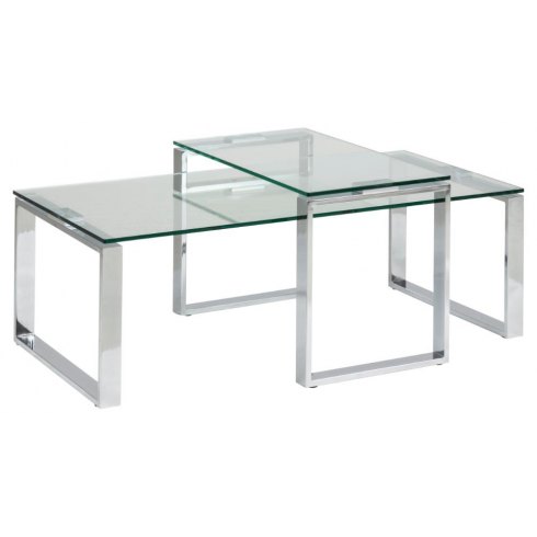 Katrine Coffee & Lamp Table Set with Clear Glass Tops Katrine Coffee & Lamp Table Set with Clear Glass Tops