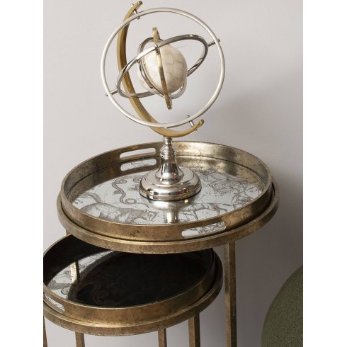 Colley Stainless Steel Armilliary Sculpture with Bone Globe