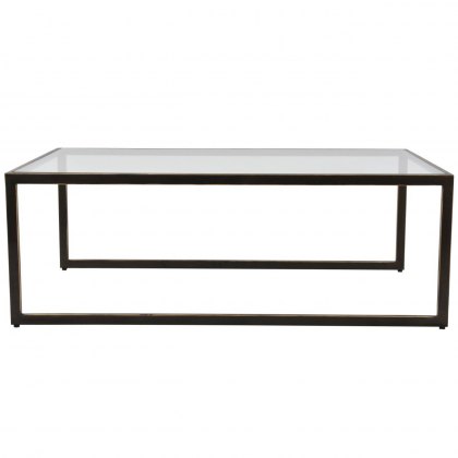 Denver Gilded Bronze Metal and Glass Coffee Table