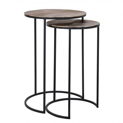 Lille Nest of Two Tables - Aluminium and Iron