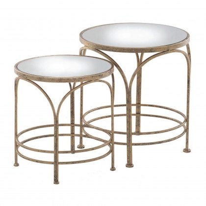 Ethan Nest of Two Tables - Antique Gold