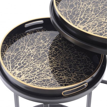 Coral Reef Design Set of Two Nesting Side Tables