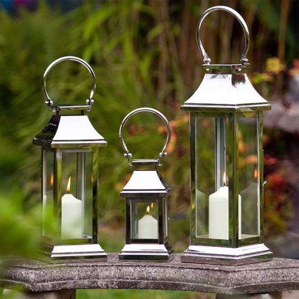 Station Lantern - Stainless Steel Finish Station Lantern - Stainless Steel Finish