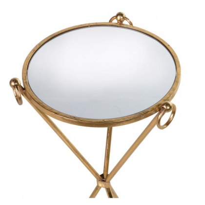 Glass Gold Cross Side Table