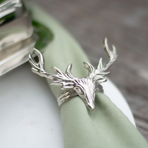 Set of Four Stag Napkin Rings