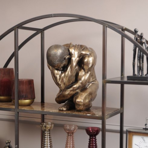 Upscaled Male Nude Clutching Statue