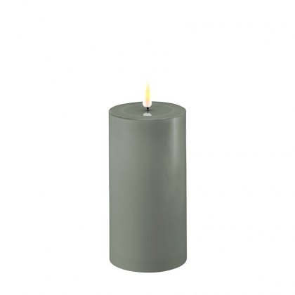 Dansk Sage Green Real Flame™ LED Candle - 7.5cm Ø - Tall