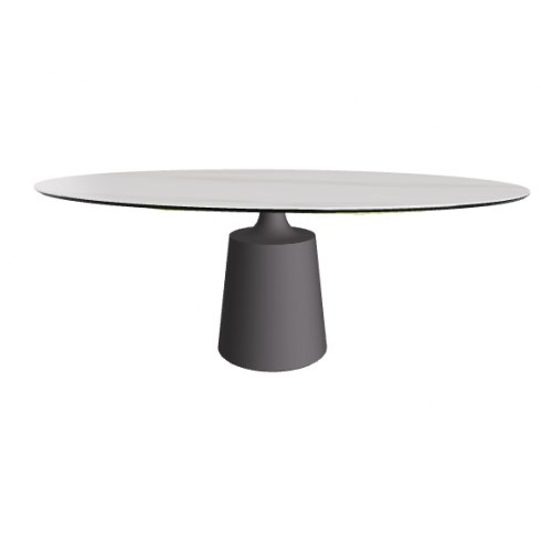 Yoda Keramik - 200x120cm Oval Dining Table - Top: KM06 Glossy Golden Calcatta Ceramic - Base:GFM69 Yoda Keramik - 200x120cm Oval Dining Table - Top: KM06 Glossy Golden Calcatta Ceramic - Base:GFM69