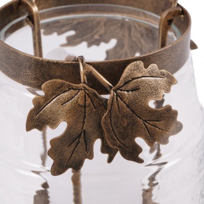 Corrina Leaf Gold Finish Hurricane