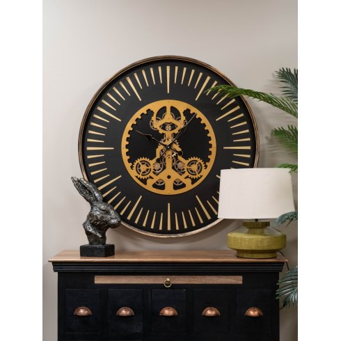 Millennium Wall Clock with Centre Moving Cogs