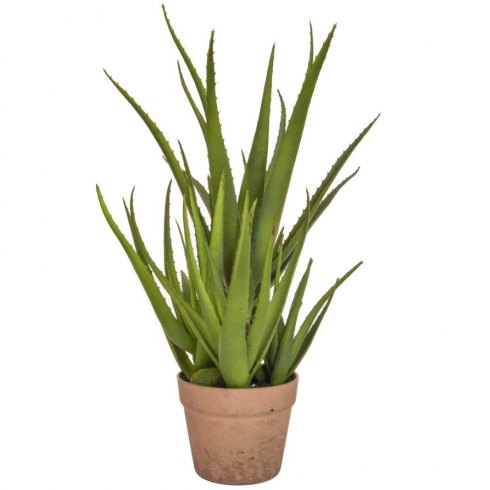 Artificial Aloe Plant In Clay Pot