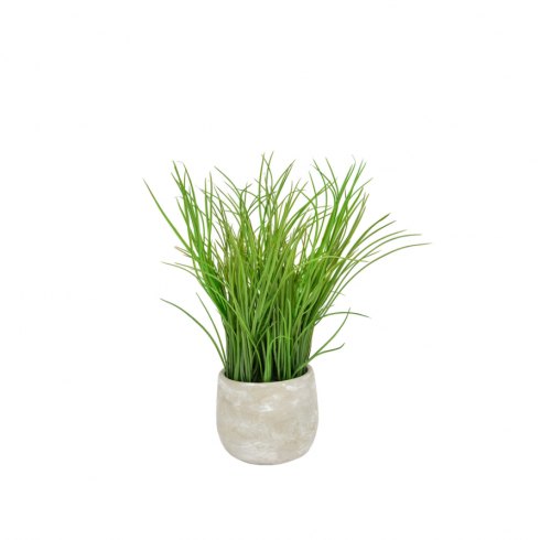 Artificial Grass In Cream Pot