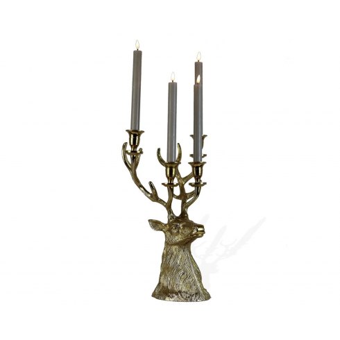 Gold Stag Taper Candle Holder